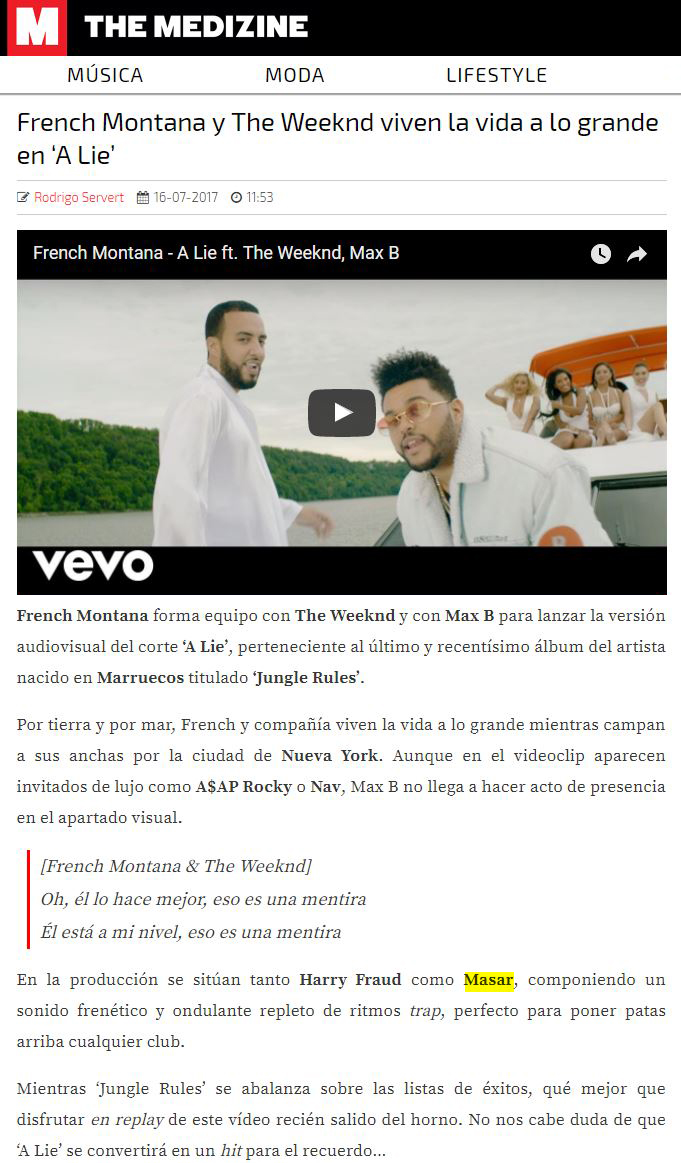 themedizine The Weeknd Max B French Montana A Lie Masar Tv